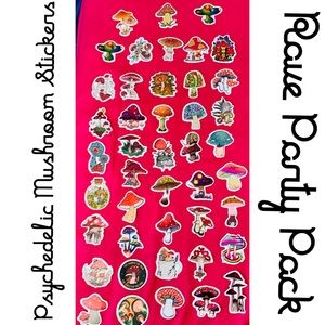 Psychedelic Mushroom Rave Stickers for Water Bottle, Laptop etc